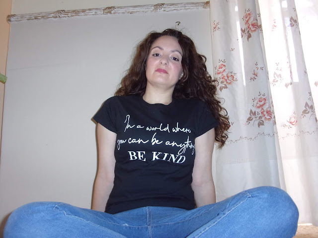 Black 'In A World Where You Can Be Anything Be Kind' Print Crew Neck T-Shirt - Cordelia
