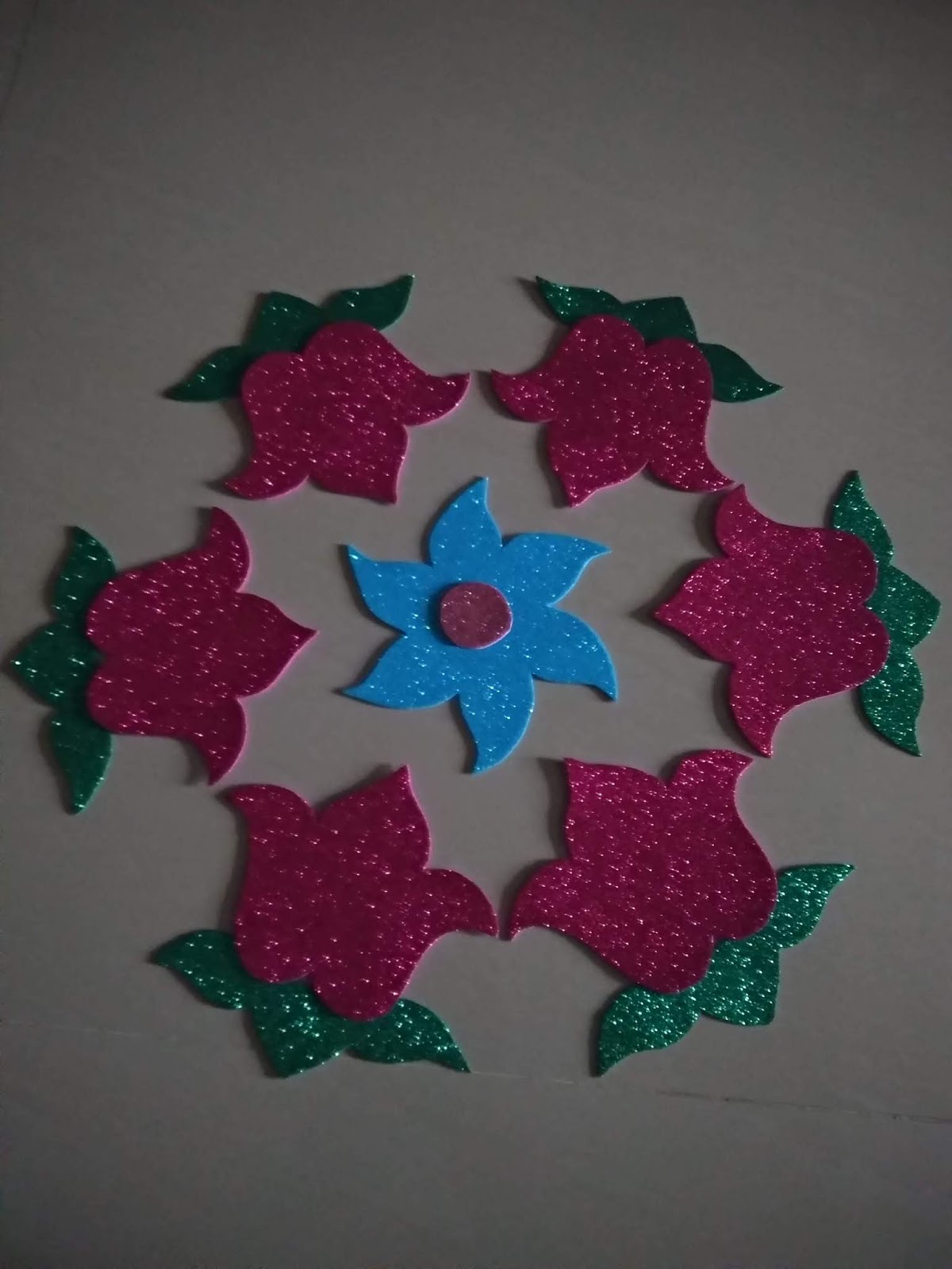 Simple and Naturalistic (SN) Glitter Foam Rangoli