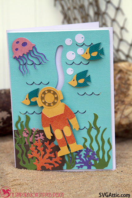 Deep sea diver slider card