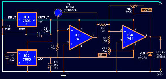 Digital Thermometer ~ Circuit Diary Circuit Diagram