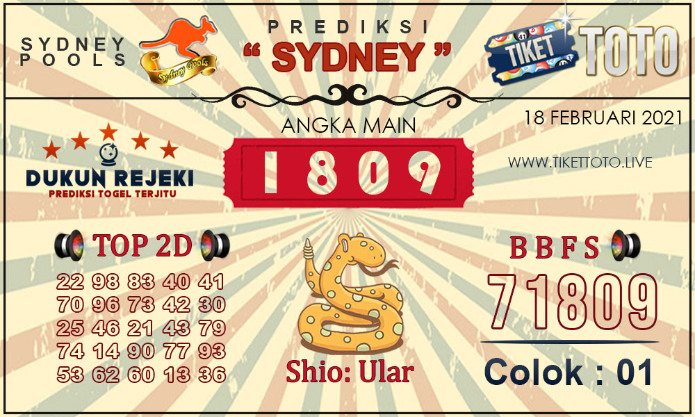 Prediksi Togel SYDNEY TIKETTOTO 19 FEBRUARI 2021