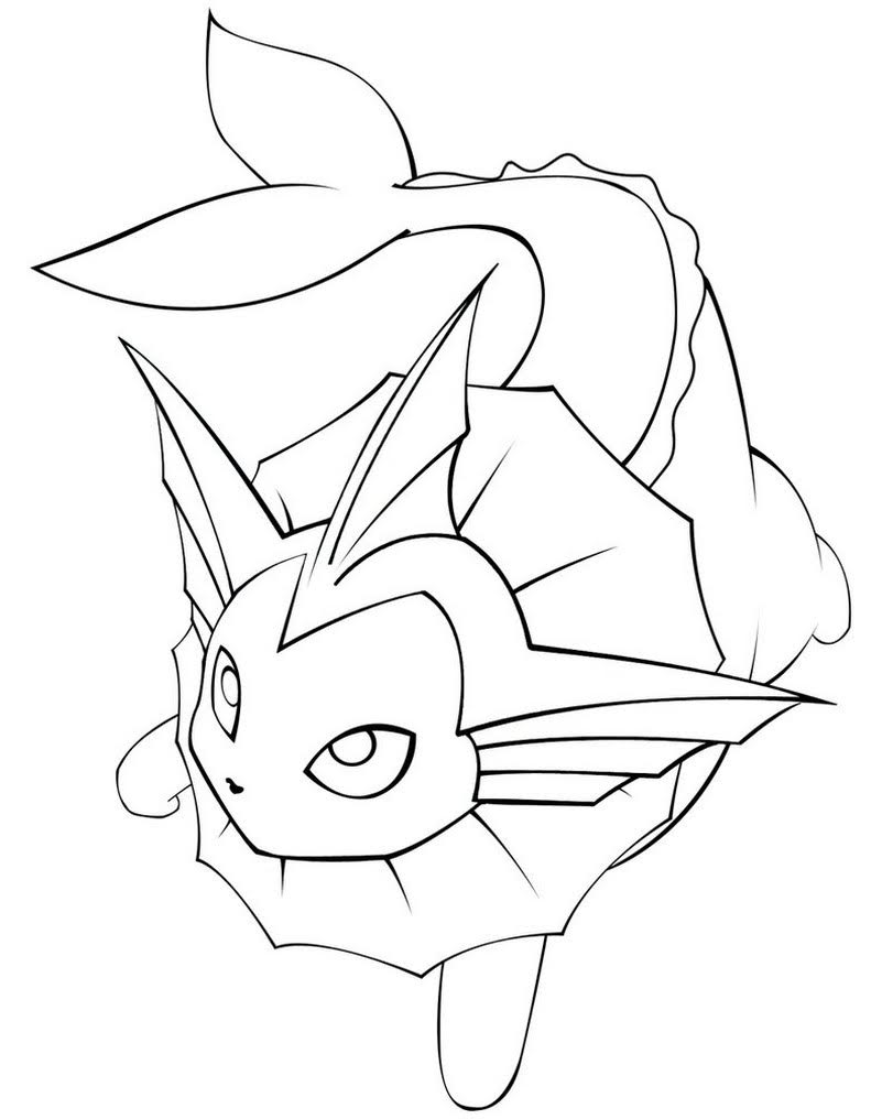 Pokemon Vaporeon Coloring Pages - Free Pokemon Coloring Pages
