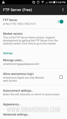 Menjalankan FTP Server di HP Android