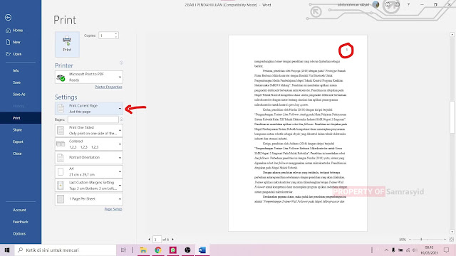 Cara Print Halaman tertentu di Microsoft Word