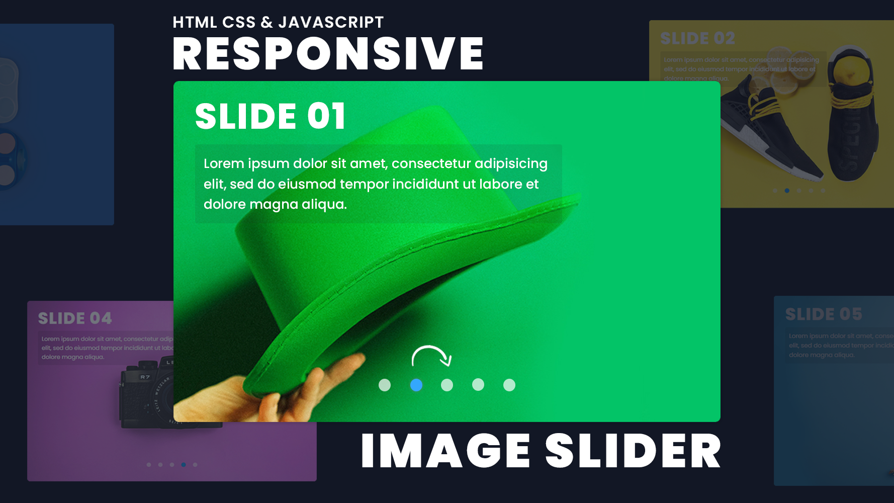 Responsive Image Slider With Manual Button Auto play Navigation 