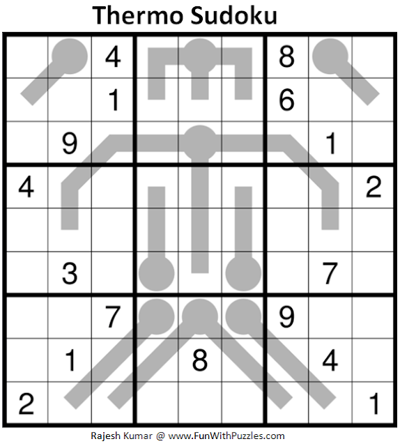 Thermometer Sudoku Puzzle (Fun With Sudoku #379)