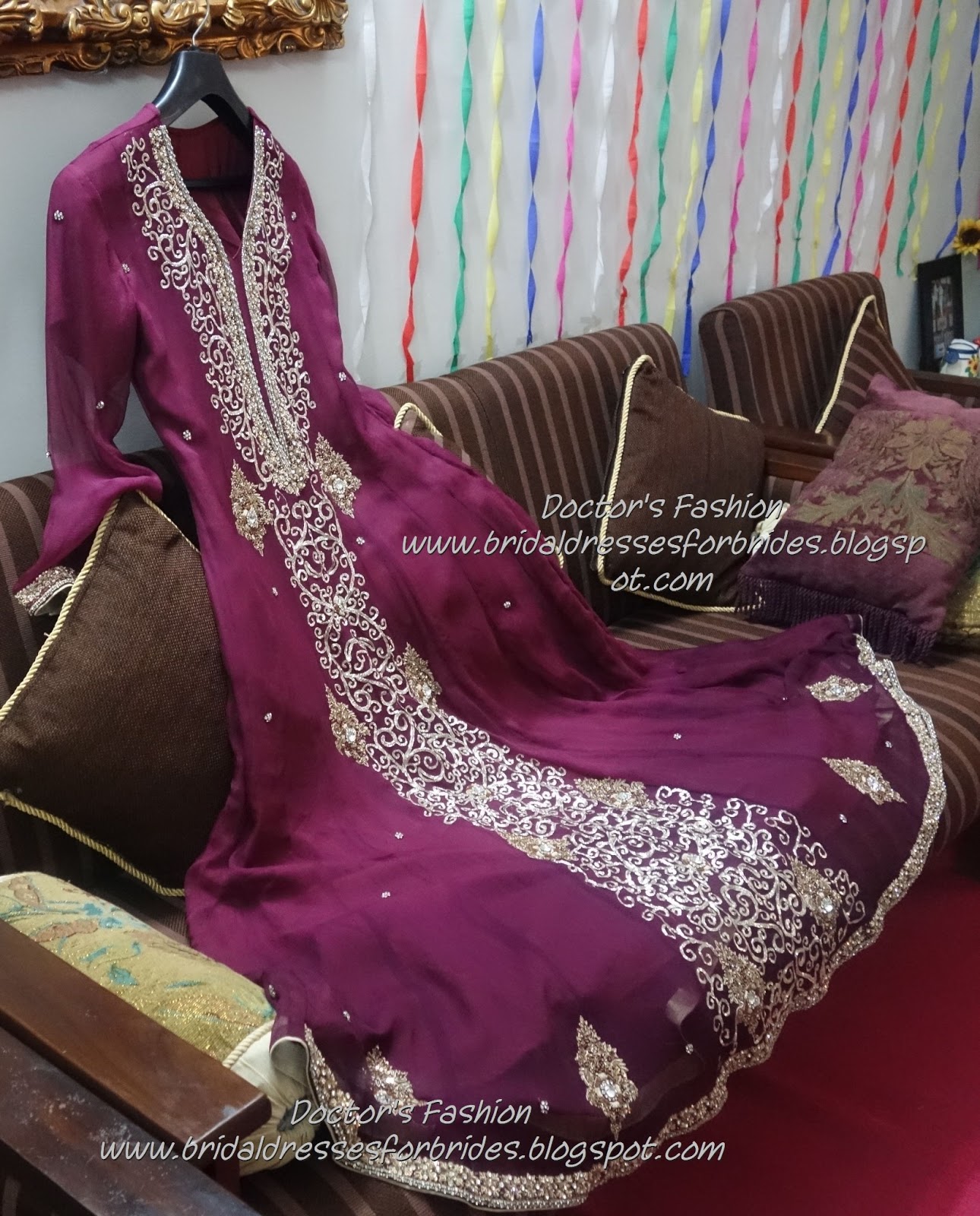 Bridal dresses Hammer work on frock