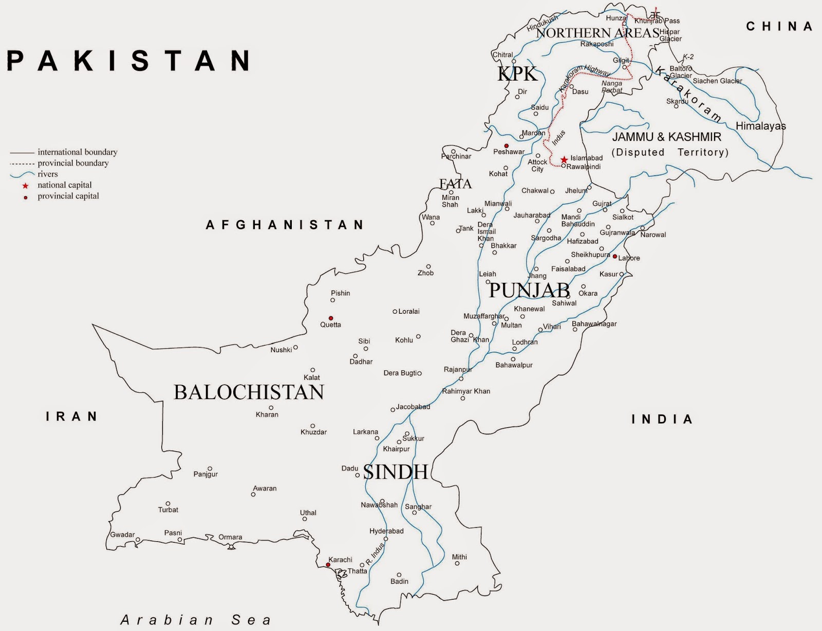Карта пакистана на русском языке с городами
