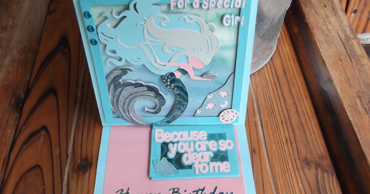 Kat's Scrap Box Mermaid Shadow Box Easel Card