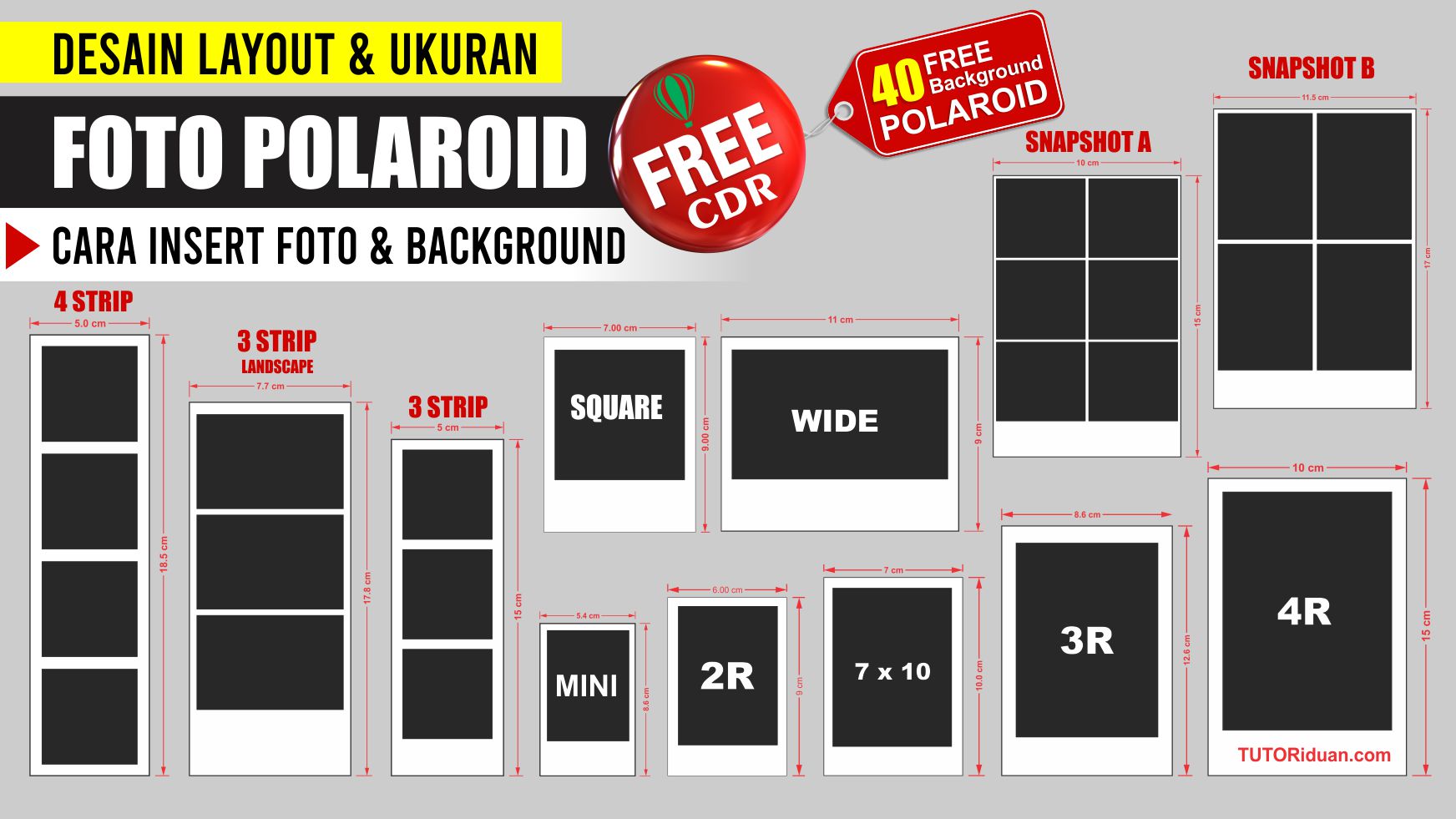  Desain  Layout dan Ukuran Foto  POLAROID  Lengkap dengan 