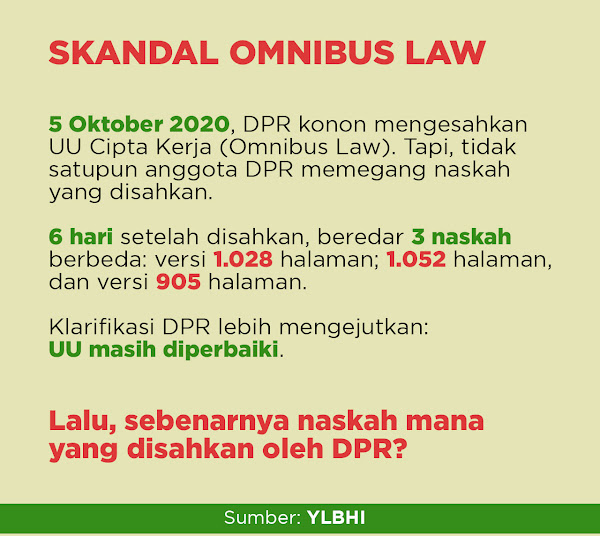 Ylbhi Pengesahan Uu Cipta Kerja Omnibus Law Adalah Skandal Legislasi Portal Islam