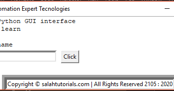 Tkinter : Python GUI