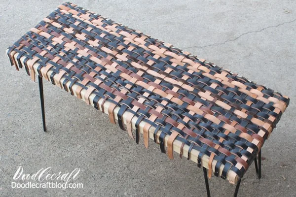 My adult son and I worked on this bench together and had a great time! It all started with a neighbor brining over a bag of leather strips. He thought my son might be able to make a stock whip out of them. He's the World Champion Whip Cracker!  But they are too thick and short and would take an unneeded amount of prep work...so a new plan was formulated!