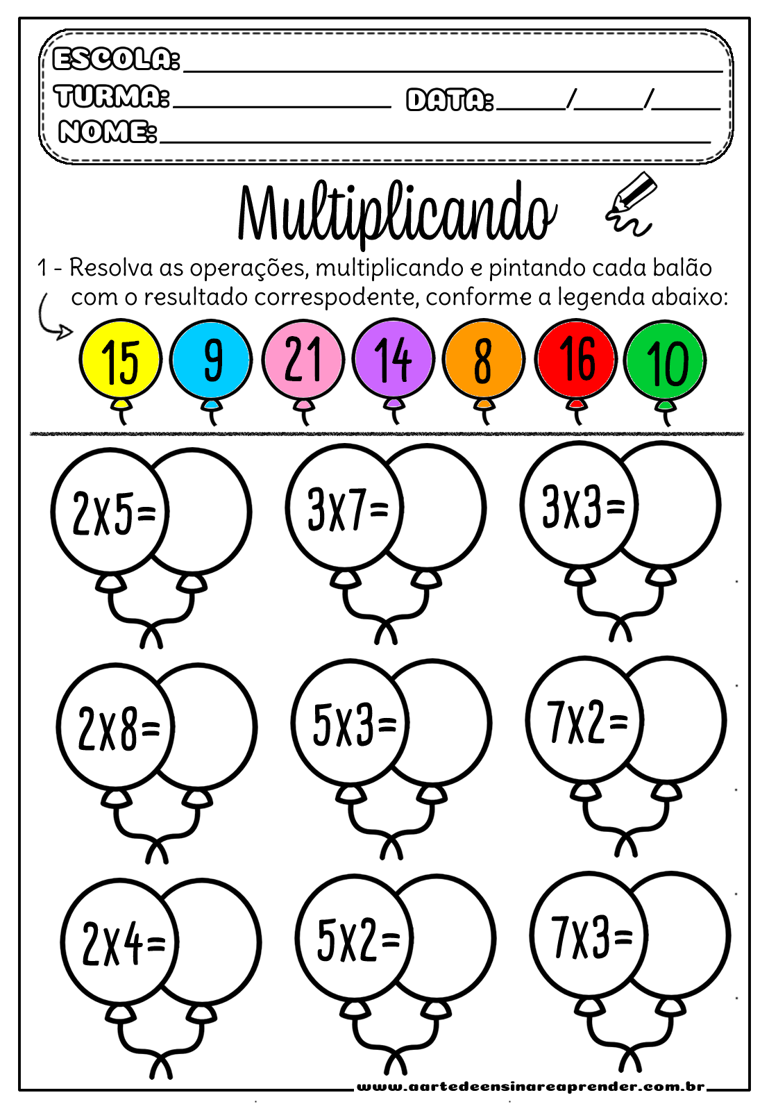 Atividades 3 Ano Matematica Multiplicação Sololearn
