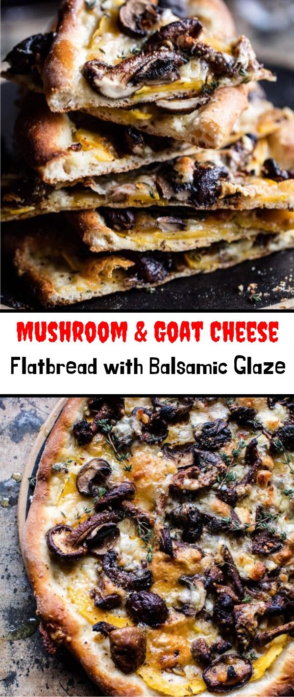 Mushroom & Goat Cheese Flatbread with Balsamic Glaze RE4FOOD