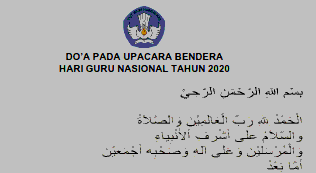 Naskah Doa Upacara Hari Guru Nasional Tahun 2020 - dikdasmen.info