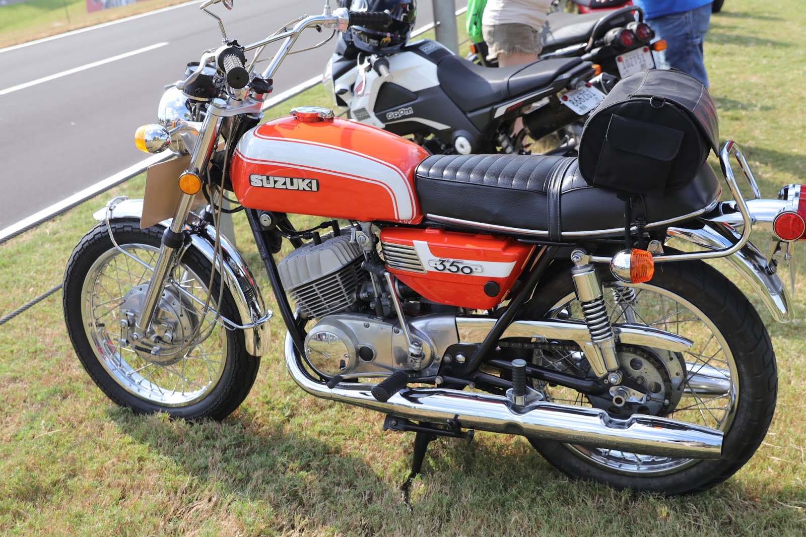 OldMotoDude Suzuki 350 for sale for 3,000 at the 2019 Barber Vintage Motorcycle Festival