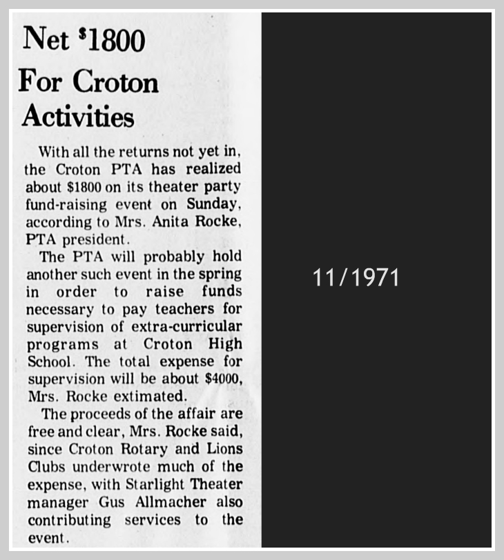 EverythingCroton BY SPECIAL REQUEST A LOOK BACK NOVEMBER 1971 IN