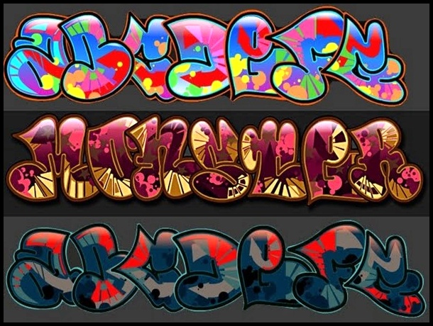 Bubble Graffiti Alphabet Font Letters | Digital Graffiti