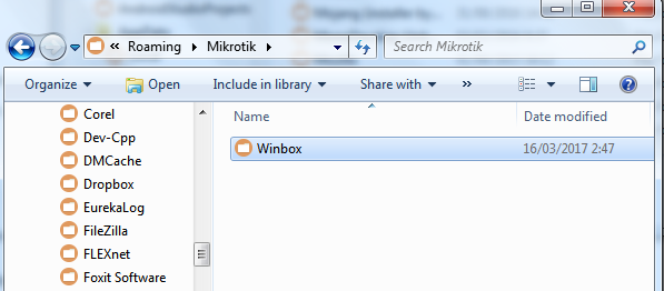 Buka folder Winbox