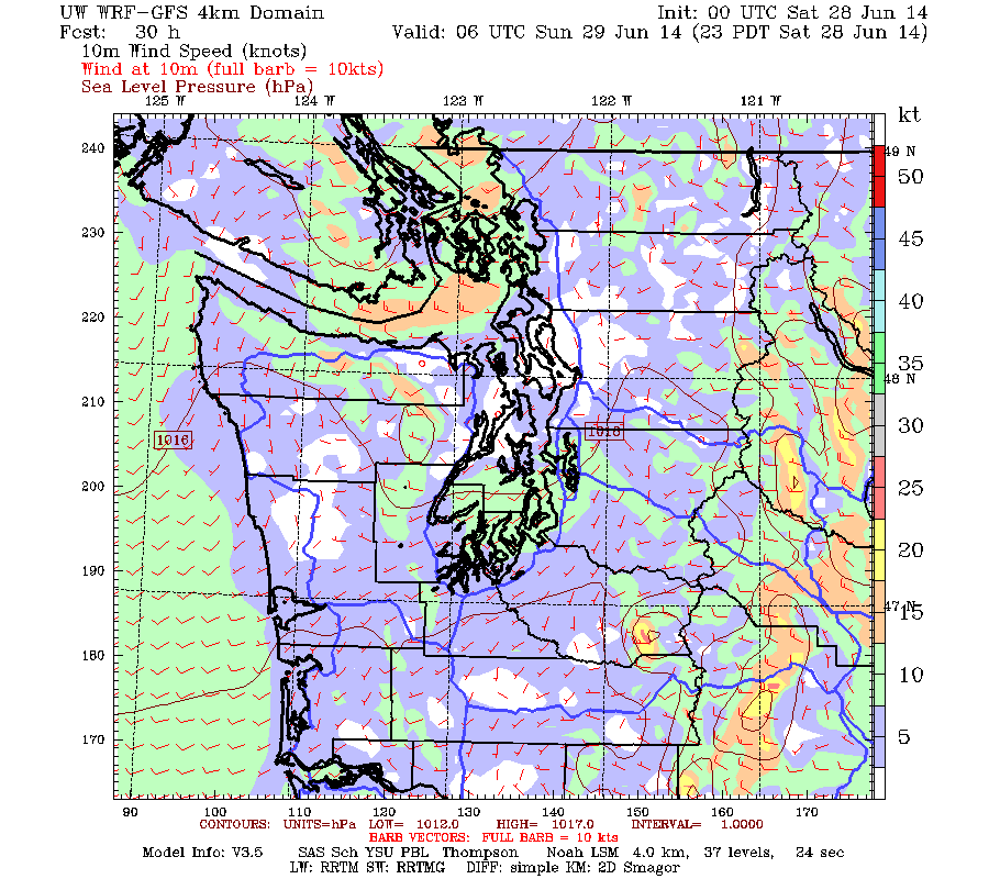 Puget Sound Wind Map