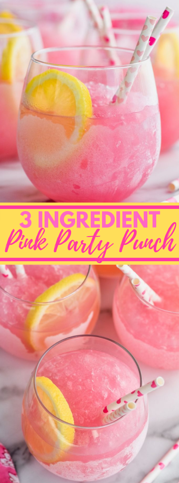 THREE INGREDIENT PINK PARTY PUNCH #drinks #summerparty THREE INGREDIENT PINK PARTY PUNCH #drinks #summerparty