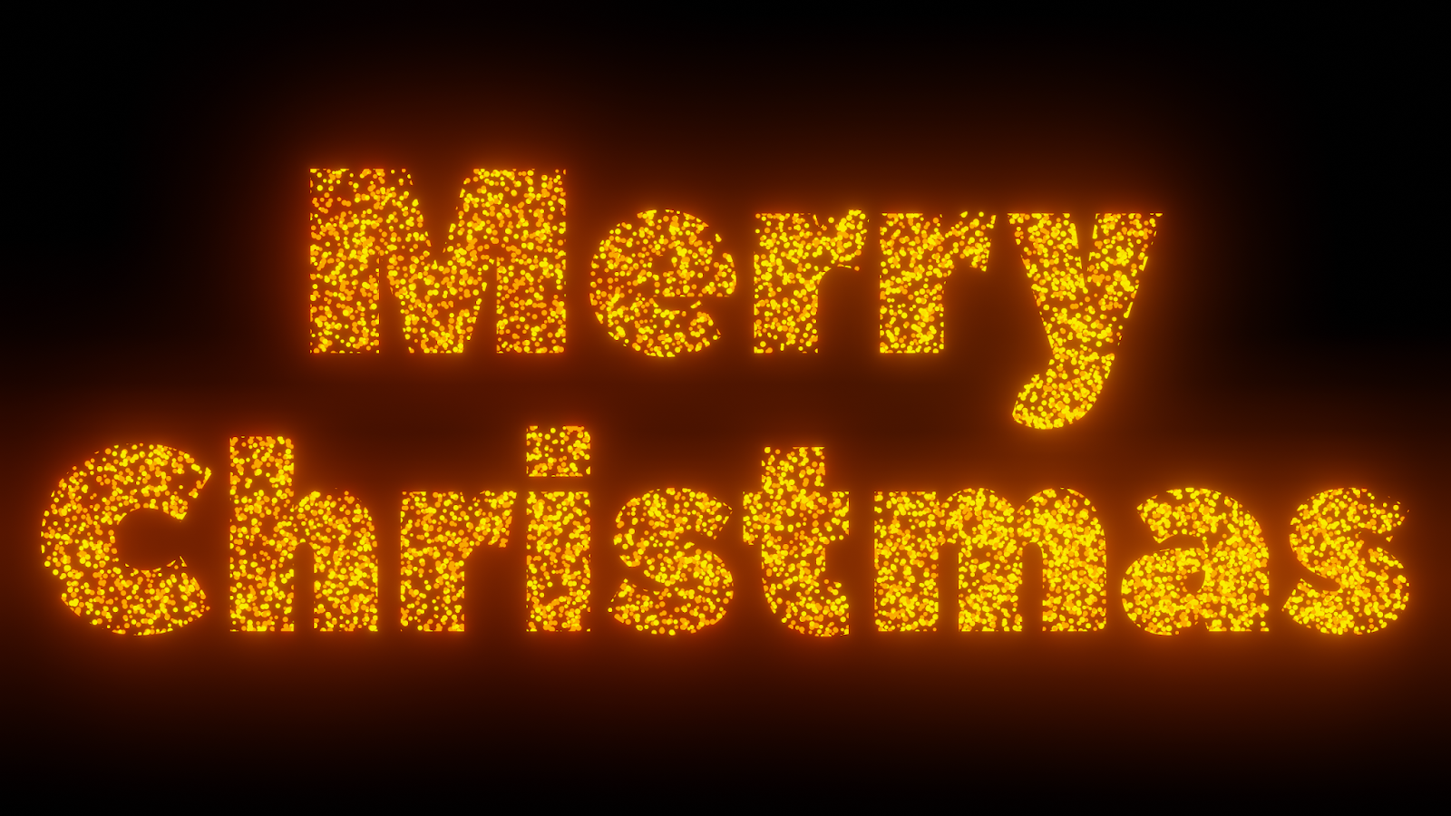 Merry Christmas Text On Black Background, 3 Fonts Versions Flying
