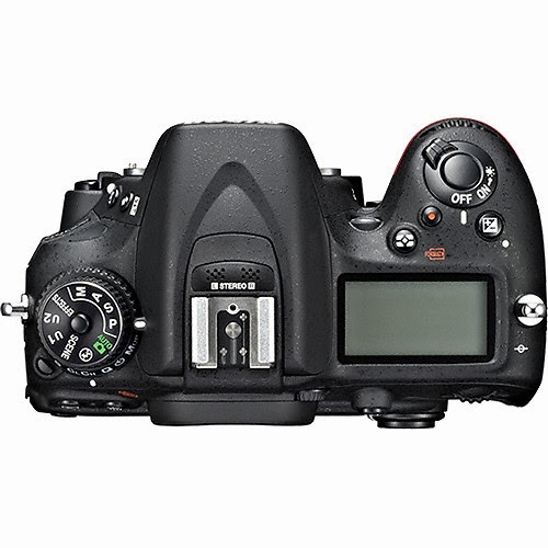 Nikon D7100 DSLR camera, top view
