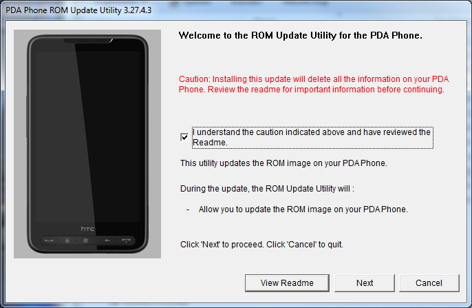pda phone rom update utility 3.27 4.3