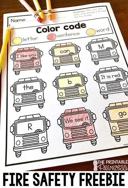 The Printable Princess: Fire Safety Activities and Centers for Kindergarten