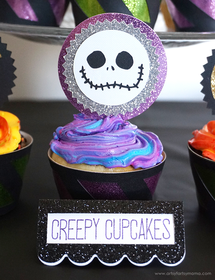 Nightmare Before Christmas Jack Skellington Cupcake Wrappers and Toppers