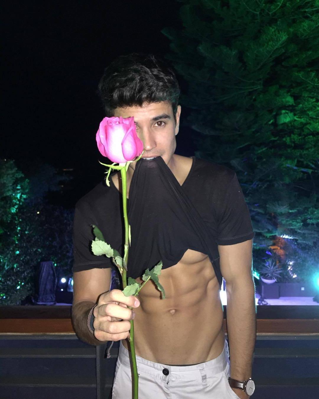 cute-young-fit-teen-boy-sixpack-abs-flowers-dark-hair