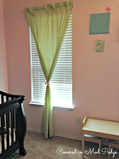 Covered in Mod Podge: DIY Custom Back Tab Curtains {or finally finishing the nursery}