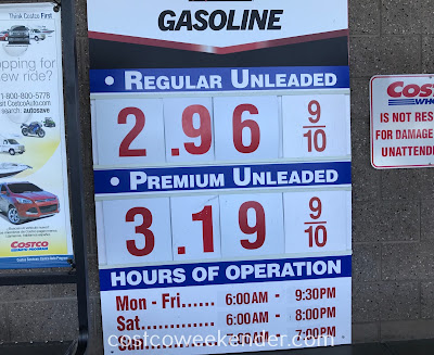Costco gas for November 5, 2017 at Redwood City, CA