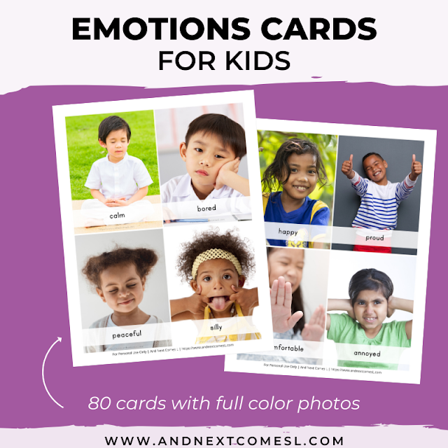 Emotion Cards for Kids from And Next Comes L