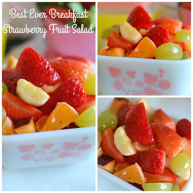 This fruit salad is the perfect addition to any meal! It's simple with a great variety of fruit, and a delicious sweet lemon sauce to bring it all together! Best Ever Breakfast or Brunch Strawberry Fruit Salad Recipe from Hot Eats and Cool Reads