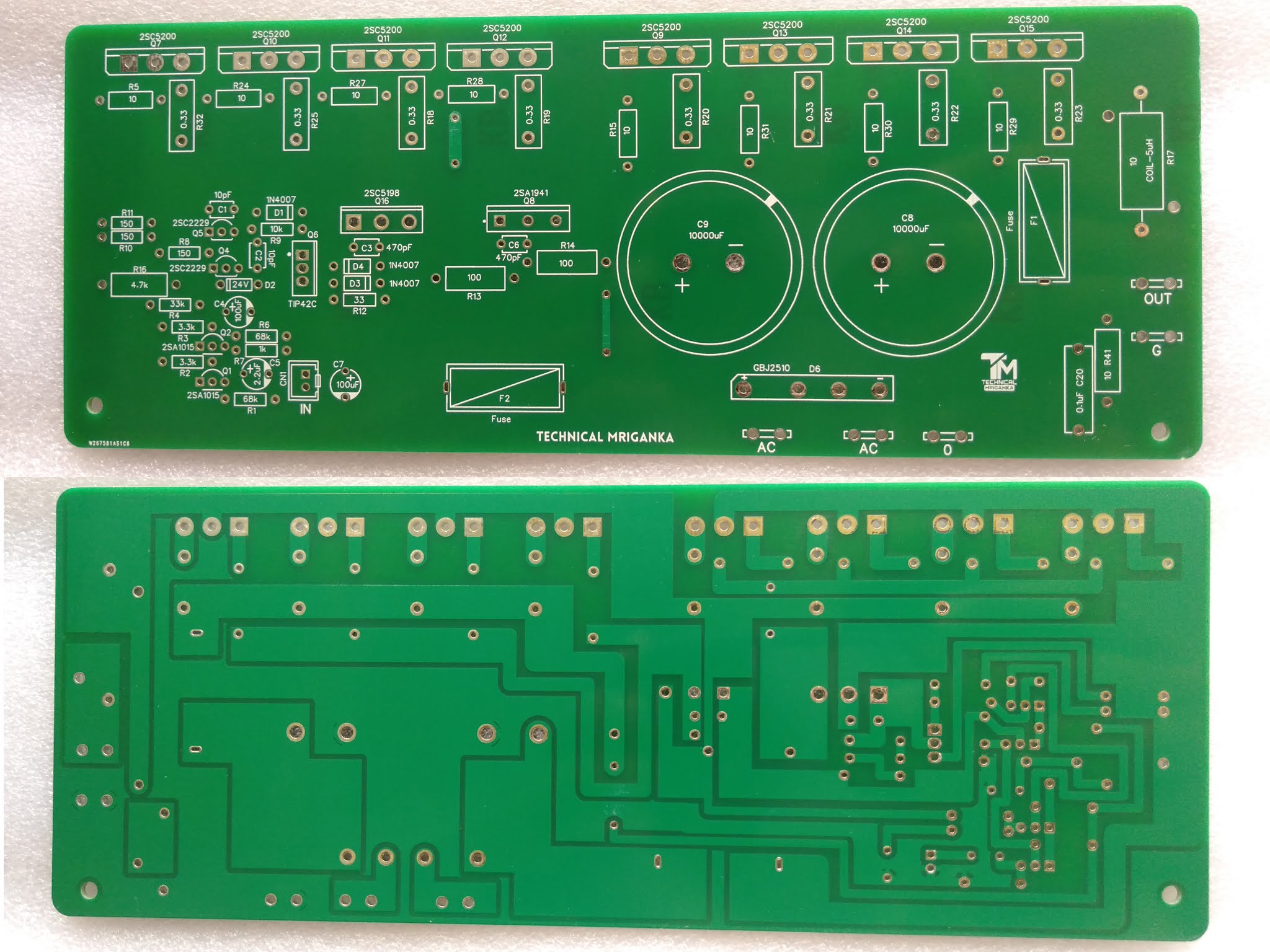 400 Watts mono amplifier using Toshiba 2SC5200 Transistor.