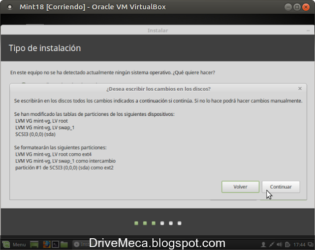 DriveMeca instalando Linux Mint Sarah paso a paso