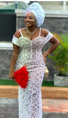 Latest White Lace Styles for Aso Ebi and Owambe