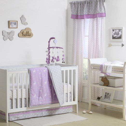 Lavender and Grey Crib Bedding Sets