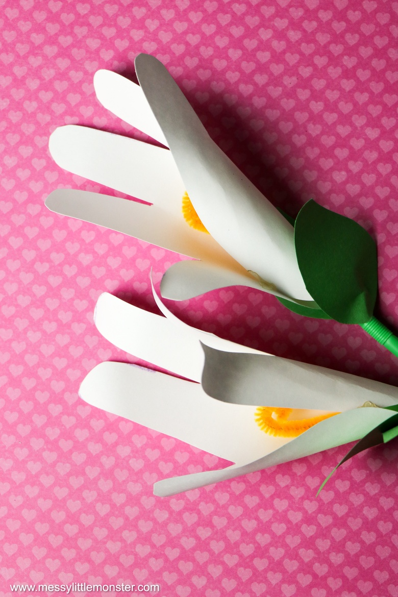 Handprint Flowers Paper Lily Handprint Craft Messy Little Monster
