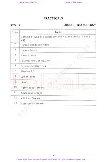 Plus Two / 12th Standard - Biology - New Reduced Syllabus 2020 - 2021