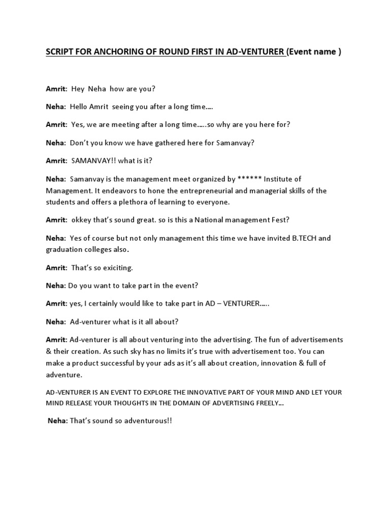 script for anchoring Scribd india