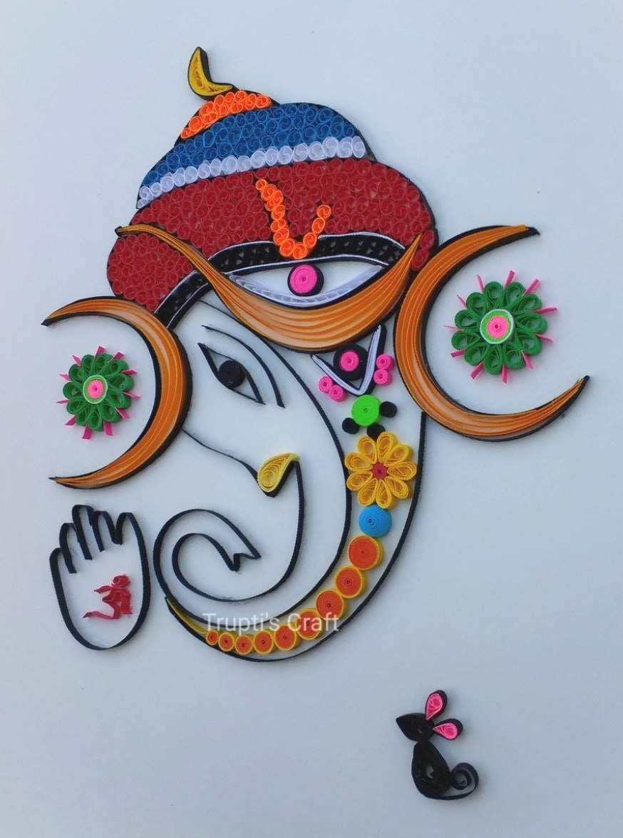 Trupti's Craft Paper Quilling Ganpati Wall Frame / Wall Decor / Gift