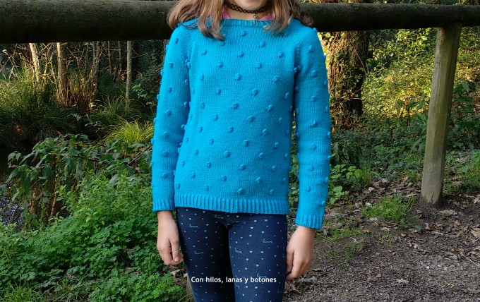 Con hilos, lanas y botones: DIY Jersey palomitero (jersey en punto popcorn o bodoque - patrón gratis)