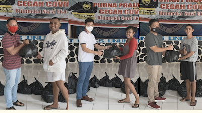 Purna Praja Sulut Bagi Sembako untuk Mahasiswa Luar Daerah Terdampak Covid-19