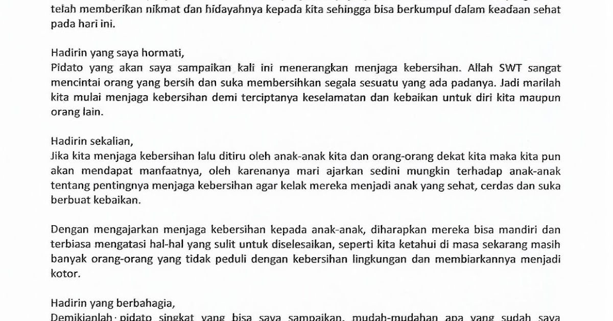 Contoh Karangan Pidato Spm Pendek