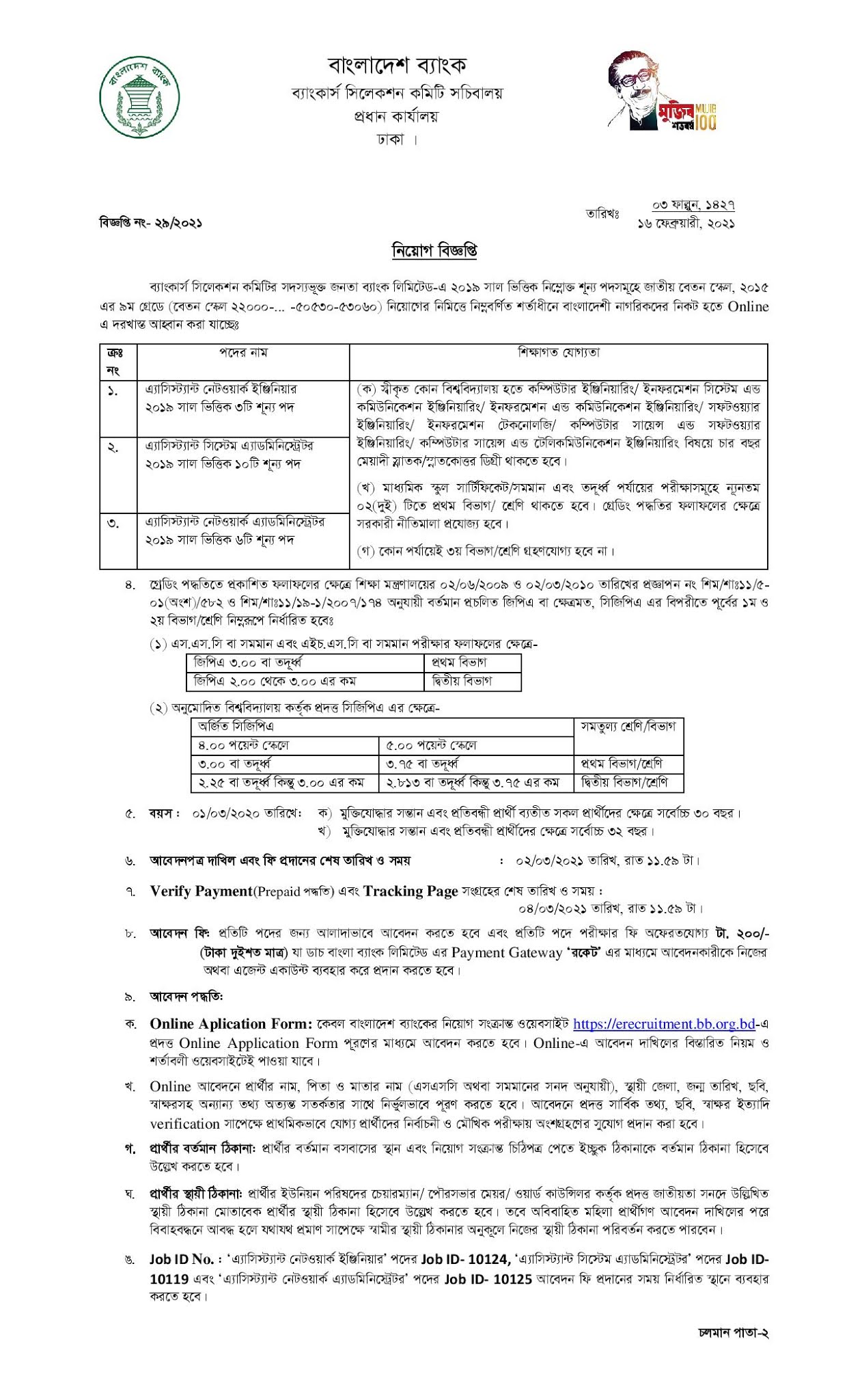 Janata Bank Job Circular