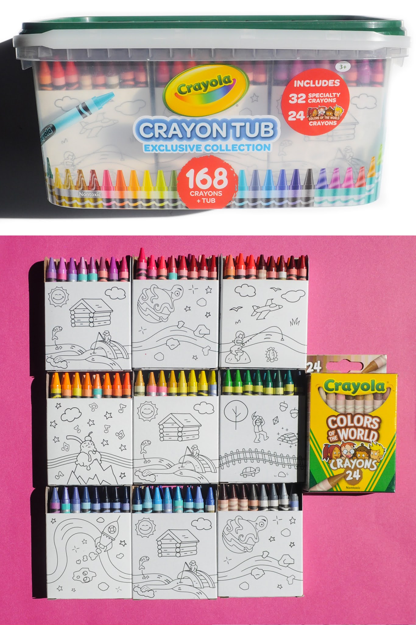 Crayola Crayon and Storage Tub, 168 Crayons, Gift for Kids, Size: One Size