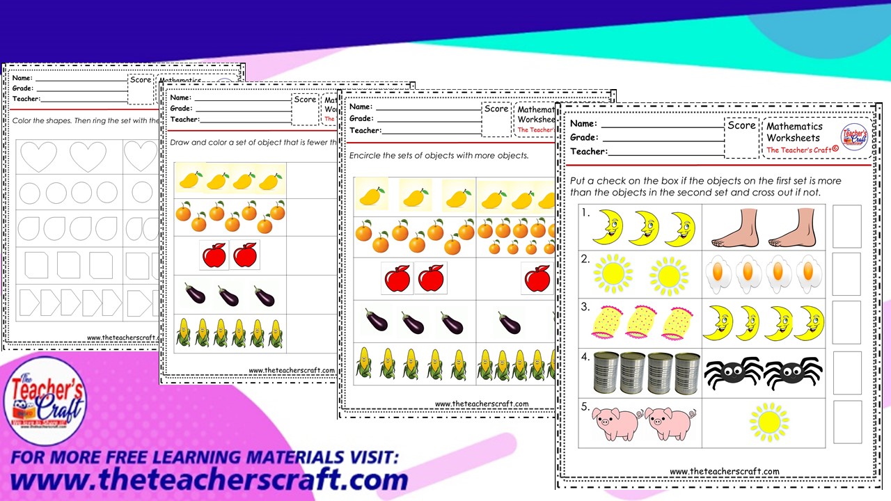 COMPARING SET WITH FEWER THAN OR MORE THAN The Teacher's Craft